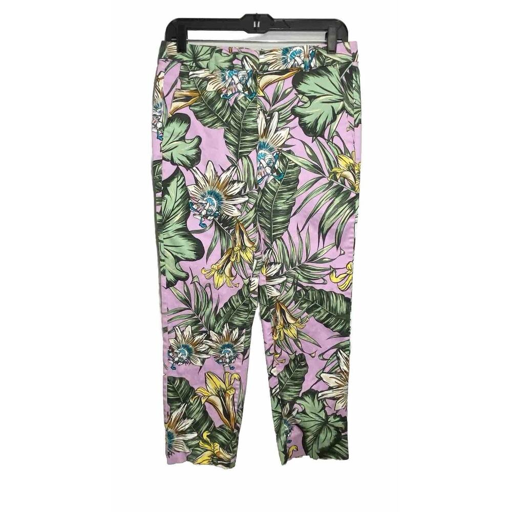 J.Crew Garden Pant In Pink Palm Leaf Print Pants Women’s Size 6